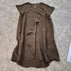 Adrianna Papell Dress Gauzy Green Sz14 EUC